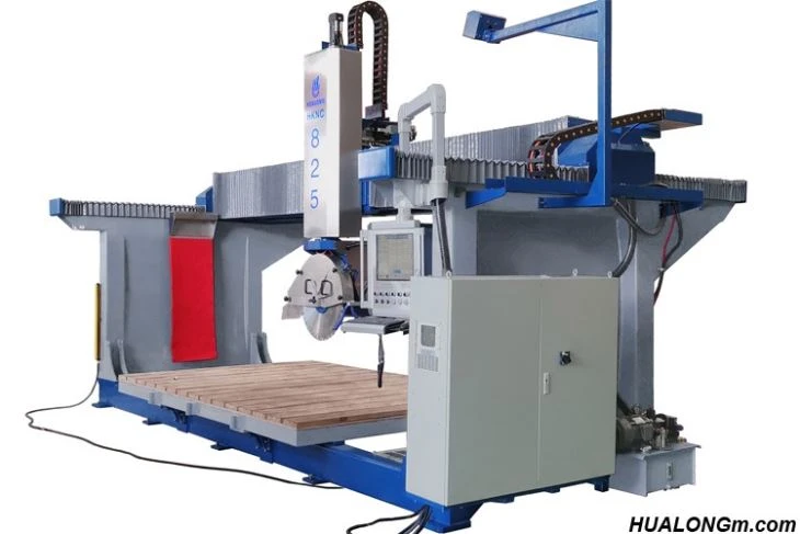 Inclined view of cnc bridge stone machine